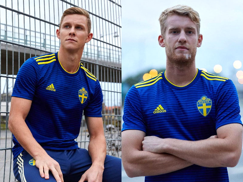 スウェーデン代表 国旗カラーのブルーが鮮やかなw杯アウェイユニフォーム
